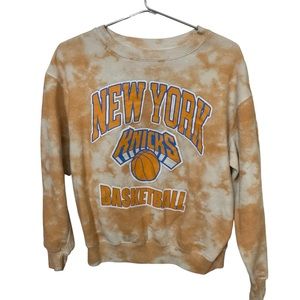 Retro New York Knicks Peach Tie Dye Women’s M NBA Sweatshirt MINTY